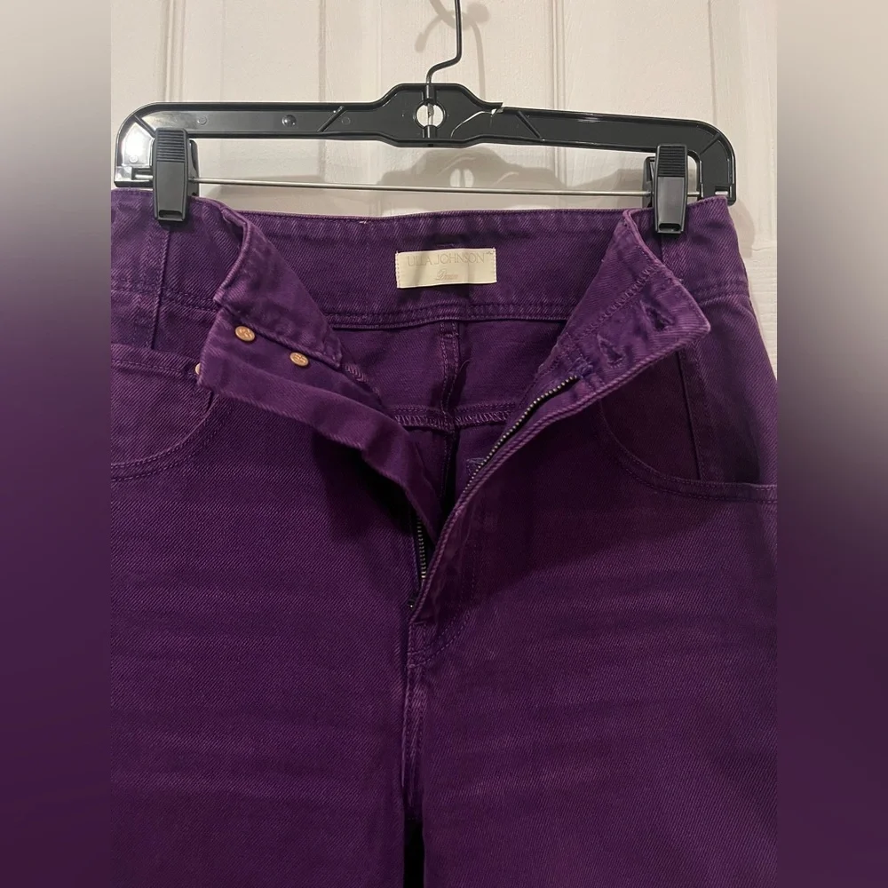 Ulla Johnson The Margo High Rise  Deep Purple Wide Leg  Jeans - Picture 8 of 9
